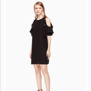 Kate Spade Black crepe cold shoulder dress